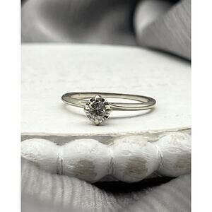 14 White Gold Diamond Engagement Ring Size 6.5